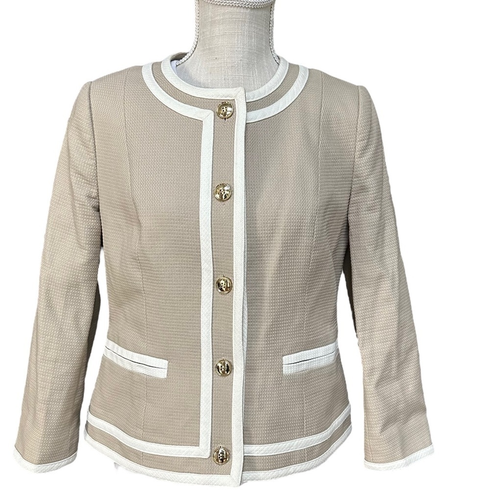 Pendleton White & Tan Button Down Business Blazer… - image 1